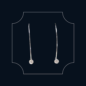 18ct White Gold Levitare Diamond (medium) Hook Earrings