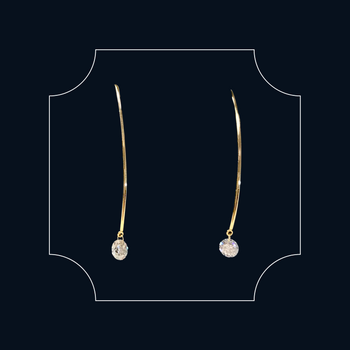 18ct Yellow Gold Levitare Diamond (medium) Hook Earrings