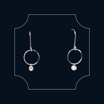 18ct White Gold Levitare Eternity Circle Diamond Hook Earrings
