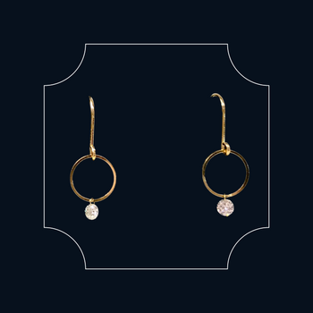 18ct Yellow Gold Levitare Eternity Circle Diamond Hook Earrings