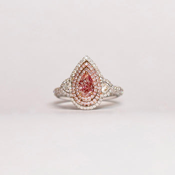 Pink Diamond Pear Ring