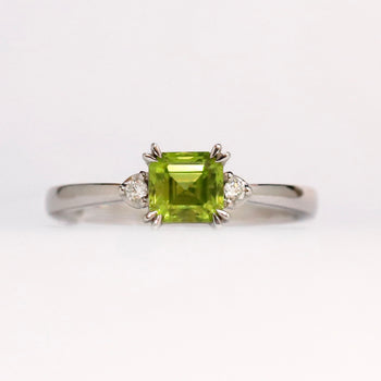 green peridot engagement ring