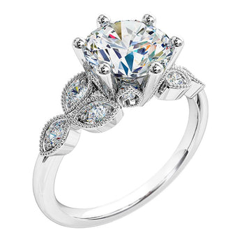 A platinum or white gold round brilliant cut diamond solitaire engagement ring melbourne