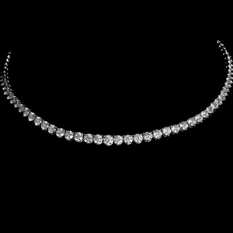 Master Piece 19CTW Graduated Round Cut Stones Tennis Necklace - Includ -  DSF Jewels