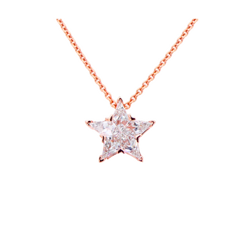 18ct Rose Gold Star Pendant Necklace