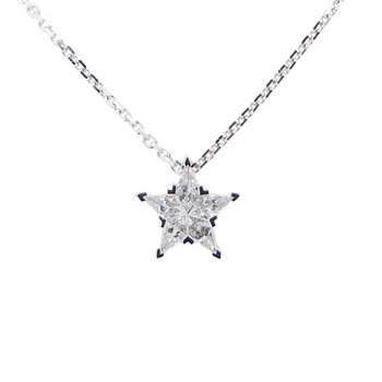 18ct White Gold Star Pendant Necklace