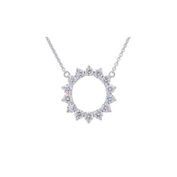 18ct White Gold Diamond Eternity Pendant Necklace