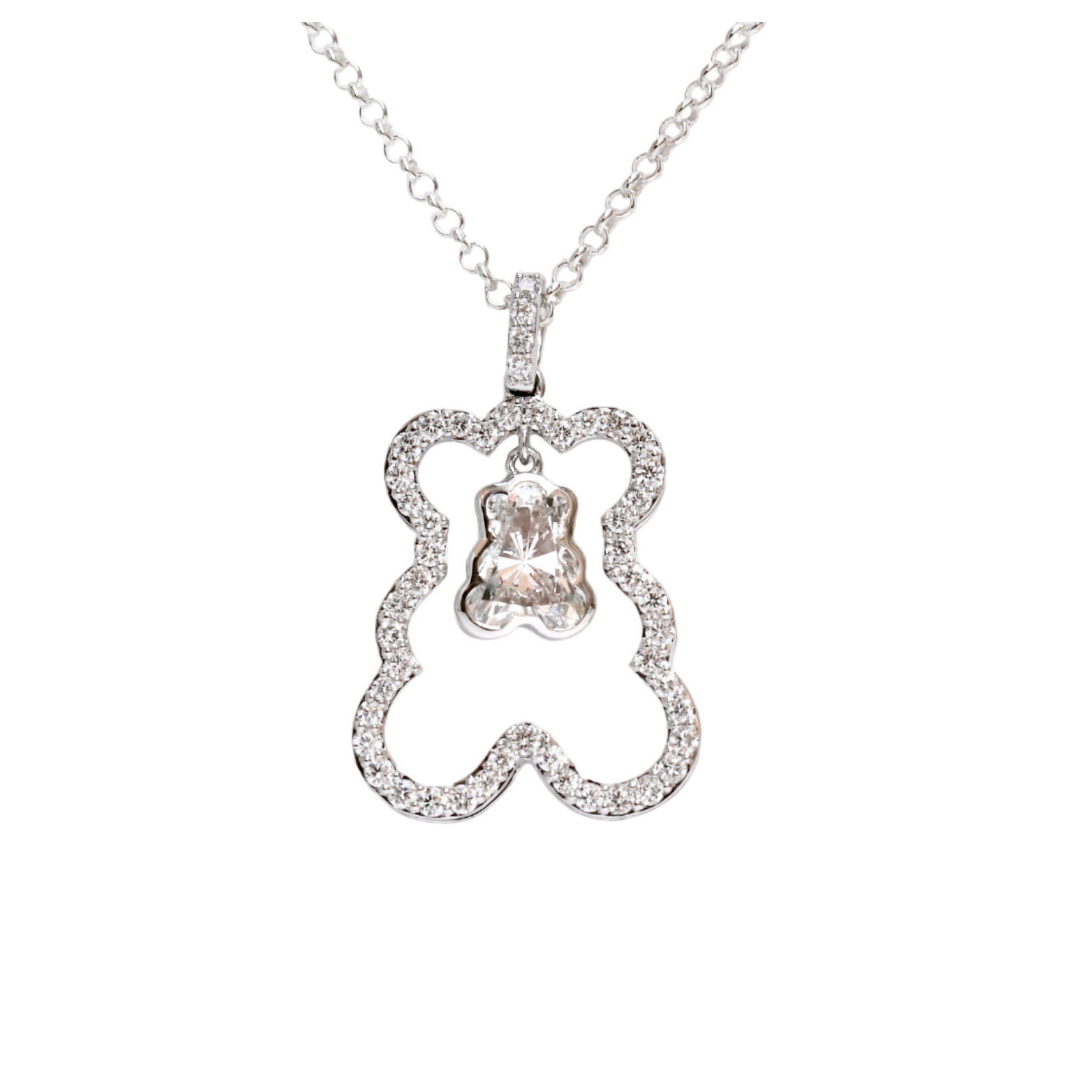 Bear in Love Diamond Necklace | SK Jewellery