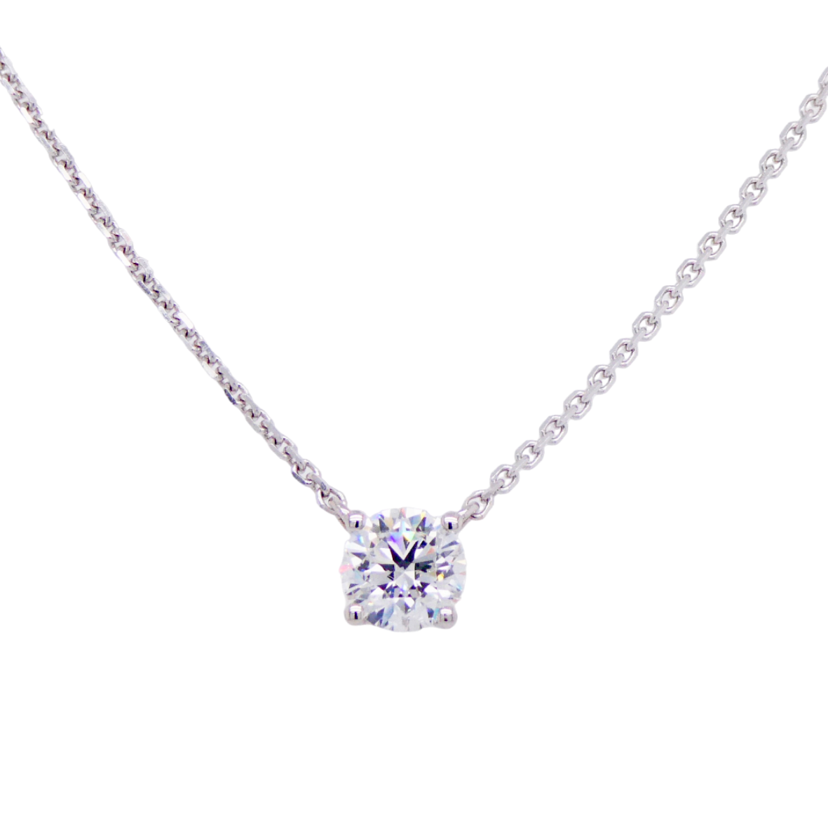 18ct White Gold Necklace with Amethyst & Diamond Pendant - Correani Design  - Artifacts World