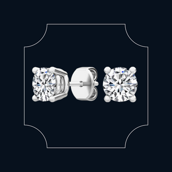 18ct White Gold Round Diamond Stud Earrings Set
