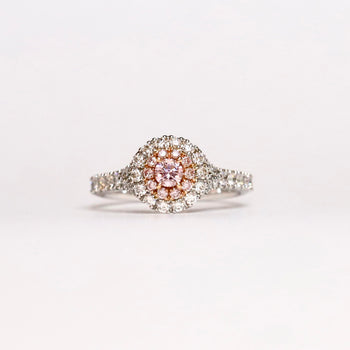 18ct White Gold Round Brilliant Argyle Pink Diamond Ring