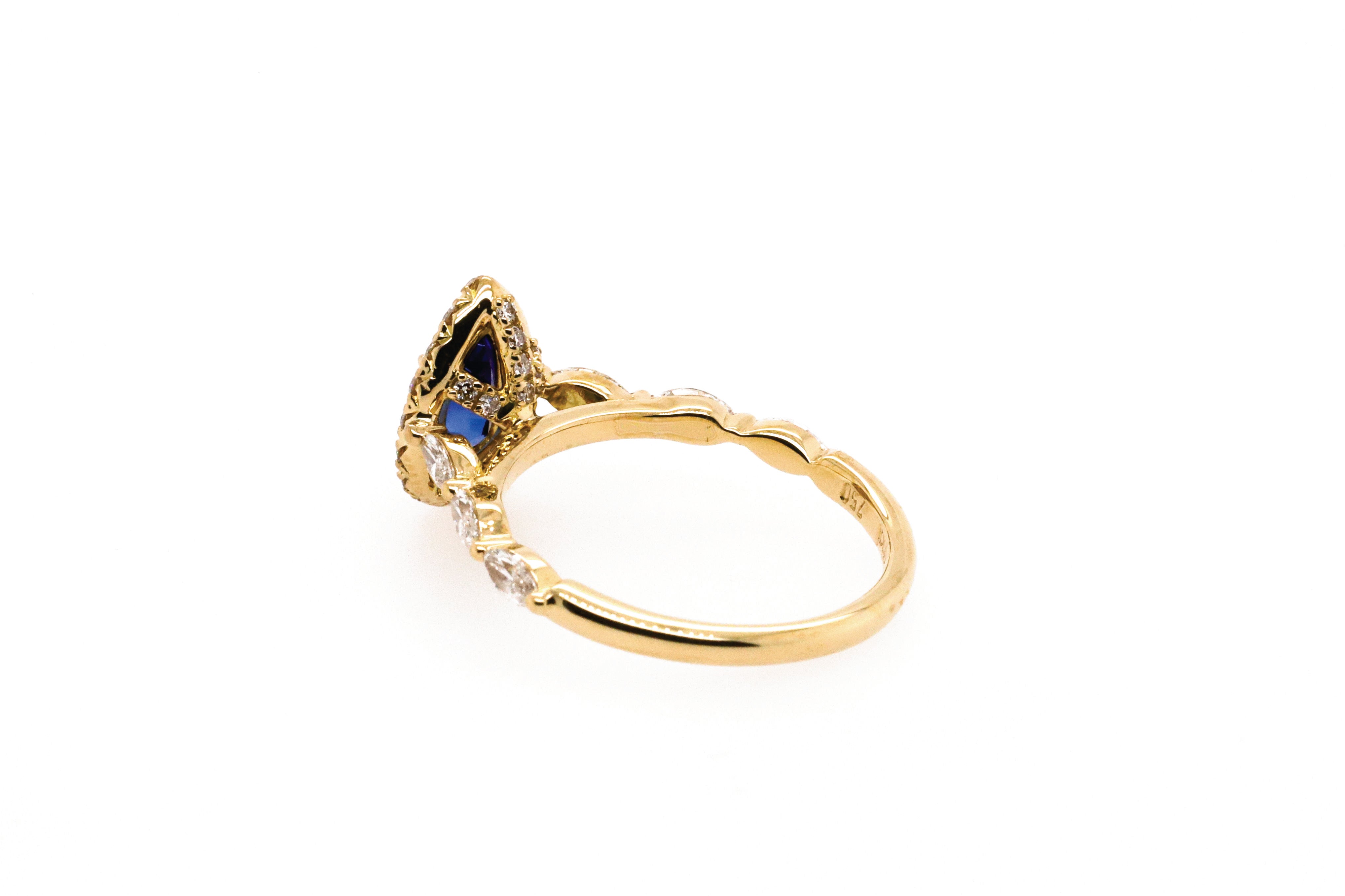 120696 : 9 Carat Yellow Gold Sapphire & Diamond Ring - Abrecht Bird  Jewellers