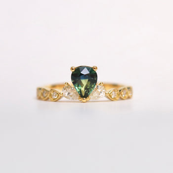 9K Yellow Gold Created Yellow Sapphire and Diamond Half Halo Ring 0.55tdw –  Simon Curwood Jewellers