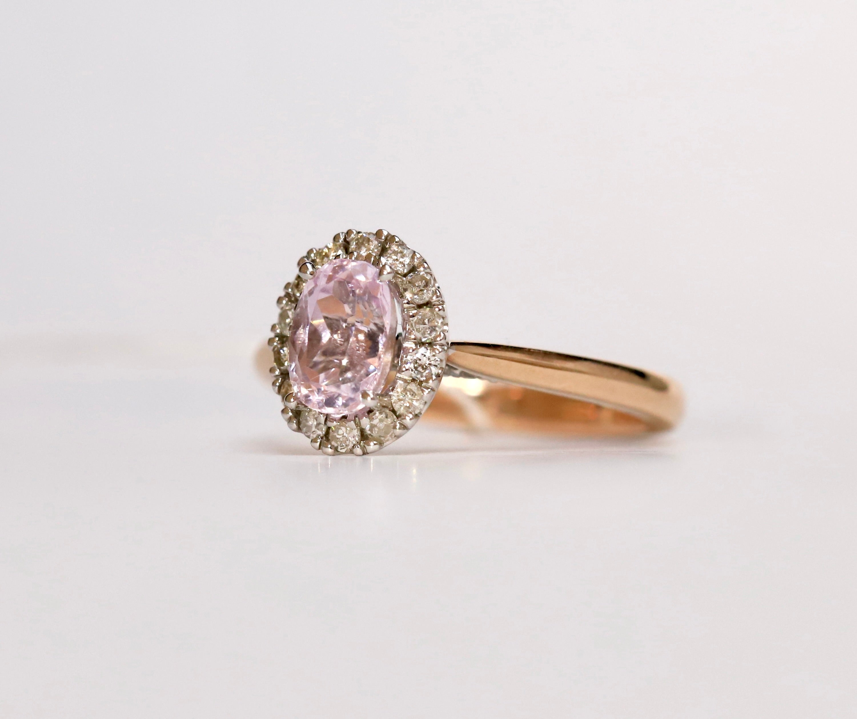 18ct Rose Gold Pear Shape Pink Sapphire And Diamond Three Stone Ring –  dotJewellery.com