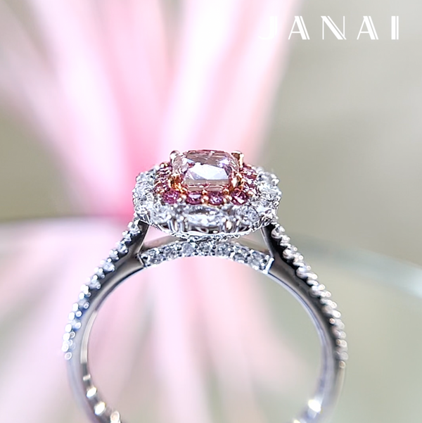 Natural Pink Diamond 18 Karat White & Rose Gold Engagement Ring GIA Ce –  Bardys Estate Jewelry
